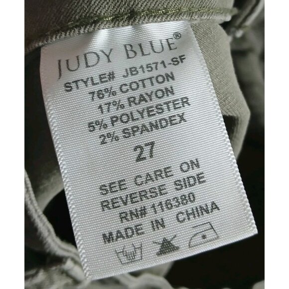 Judy Blue Mid Rise Raw Hem Jean Shorts - Picture 5 of 9